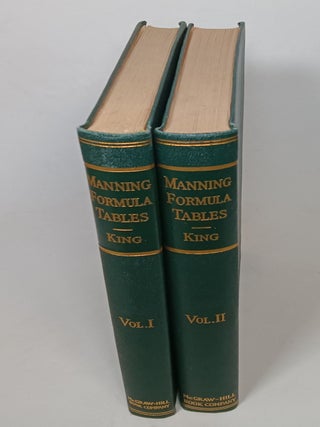Item #100028 Manning Formula Tables, For Solving Hydraulic Problems; in Two Volumes - v1: Flow in...