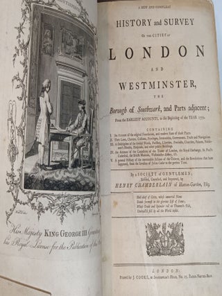 A New and Compleat History and Survey of the Cities of London and Westminster, the Borough of Southwark, and Parts Adjacent' from the Earliest Accounts, to the Beginning of the Year 1770