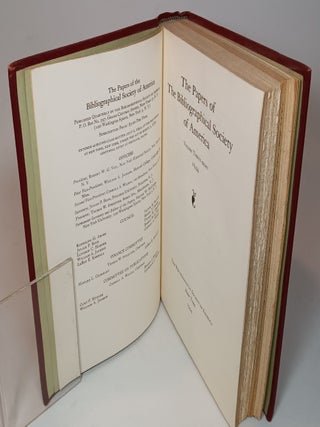 The Papers of the Bibliographical Society of America, Volume Thirty-Eight