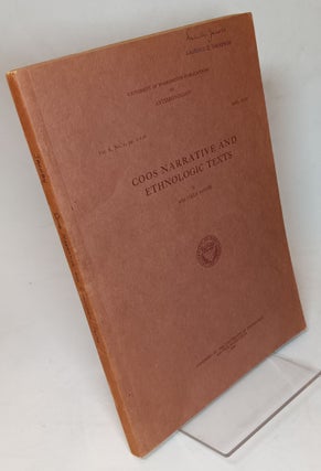 Item #165339 Coos Narrative and Ethnologic Texts. Melville JACOBS