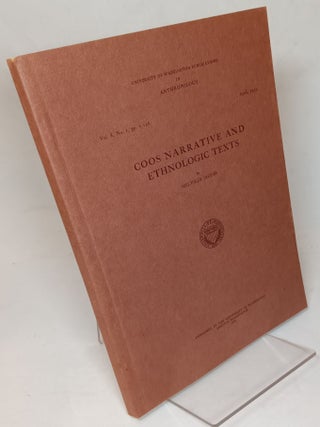 Item #165342 Coos Narrative and Ethnologic Texts. Melville JACOBS