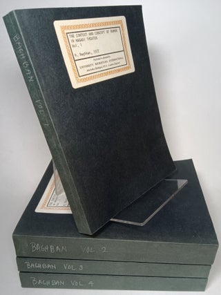 Item #77012 The Context and Concept of Humor in Magadi Theater in 4 volumes. BAGHAN, H